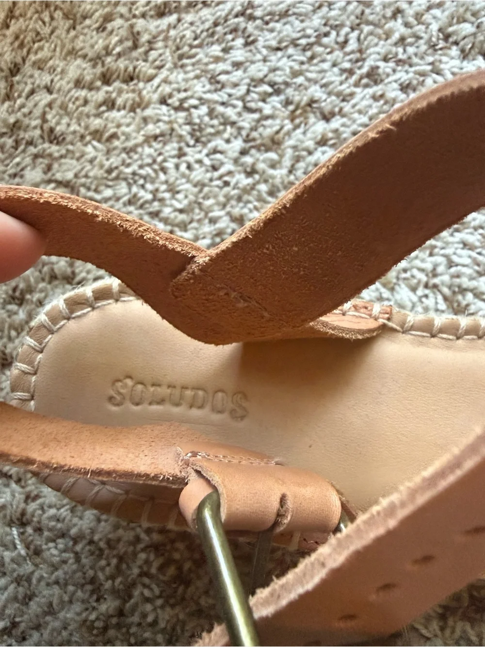 Soludos Cognac Leather Platform Espadrille Sandals size 10